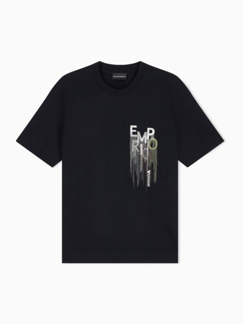 EMPORIO ARMANI HEAVY JERSEY T-SHIRT WITH EMBROIDERED LOGO