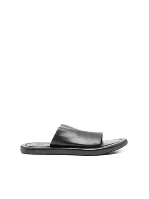 round-open toe leather sandals