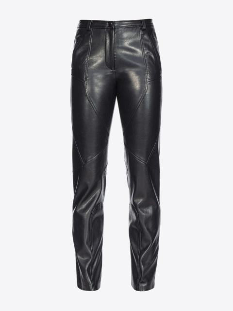 CRINKLED LEATHER-EFFECT TROUSERS