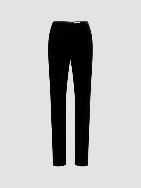 KHAITE Women's Ryden Stretch-Velvet High-Rise Slim-Leg Pants - Black