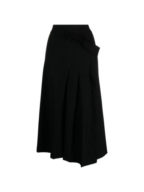 Y's high-waist pleated midi skirt