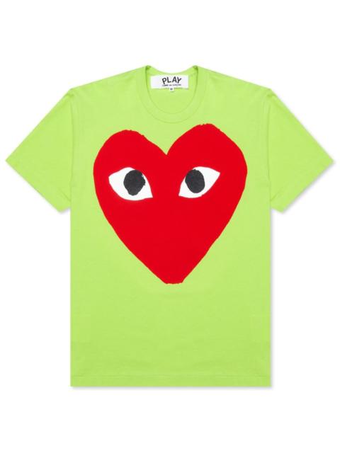 Comme des Garçons PLAY COMME DES GARCONS PLAY PASTELLE WOMEN'S RED LOGO T-SHIRT - GREEN