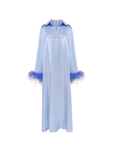 SLEEPER feather-trim dress