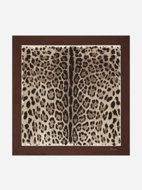 Dolce & Gabbana Leopard-print twill scarf (90x90)