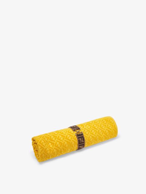 FENDI Yellow cotton beach towel