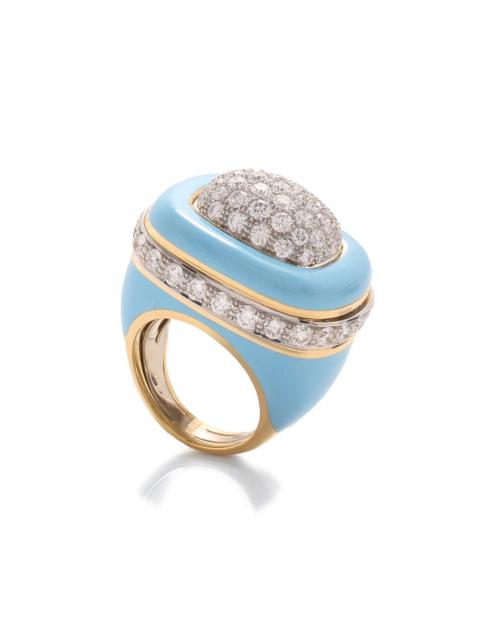 DAVID WEBB Diamond Blue Cabana Ring