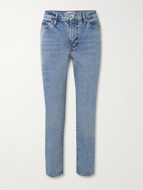 FRAME The Borrowed high-rise slim-leg jeans Light denim