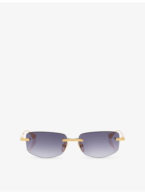 DITA D4000529 Rectangle-Frame Metal Sunglasses