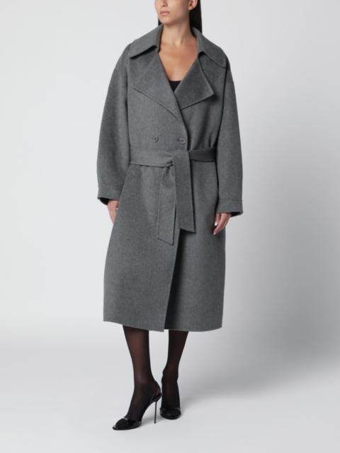 The Frankie Shop Double-breasted coat with belt in grey