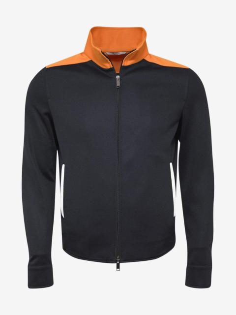 Valentino Navy Blue Track Jacket with Orange Trim