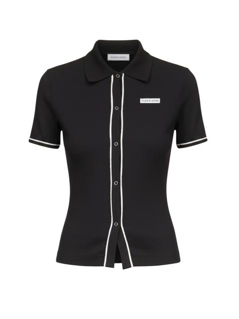 LIGHT RIBBED JERSEY POLO T-SHIRT