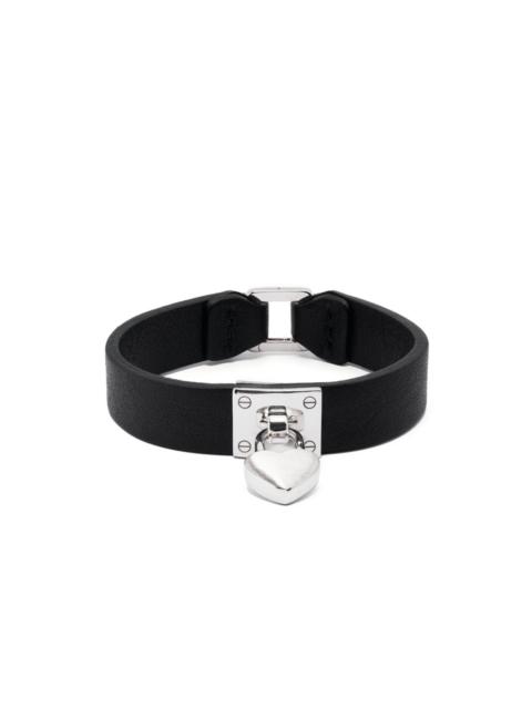 Ambush heart-charm leather bracelet