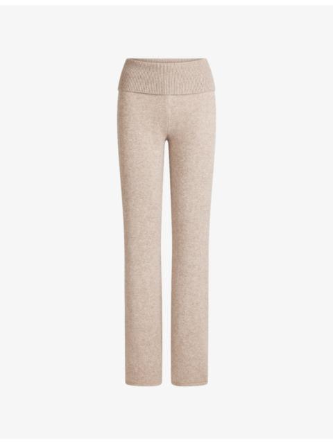 SKIMS Foldover-Waistband Straight-Leg Wool-Blend Trousers