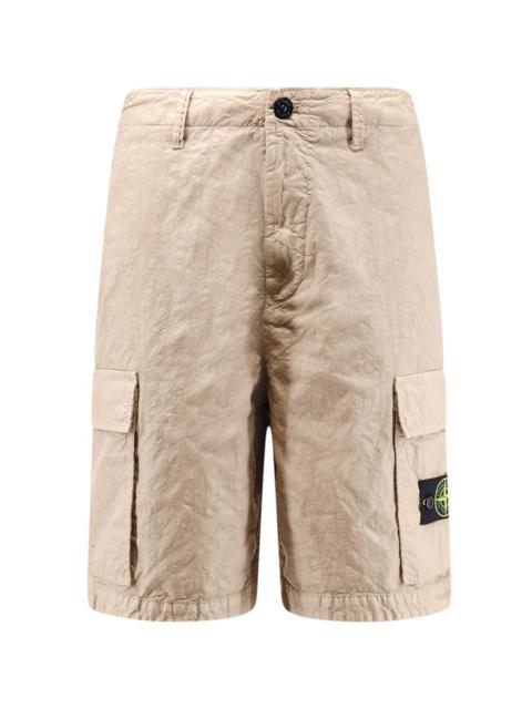 Stone Island cargo logo patch shorts