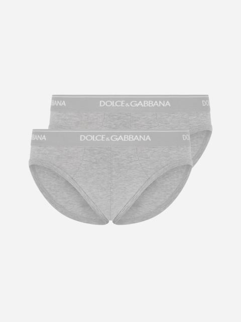 Dolce & Gabbana Stretch cotton mid-rise briefs two pack