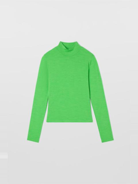 SUNNEI HIGHNECK LONGSLEEVE SHEER TOP / bright green