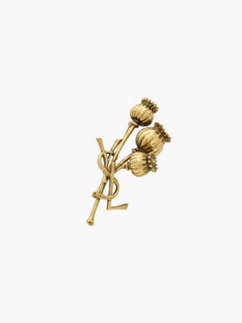 SAINT LAURENT CASSANDRE POPPY BROOCH IN METAL