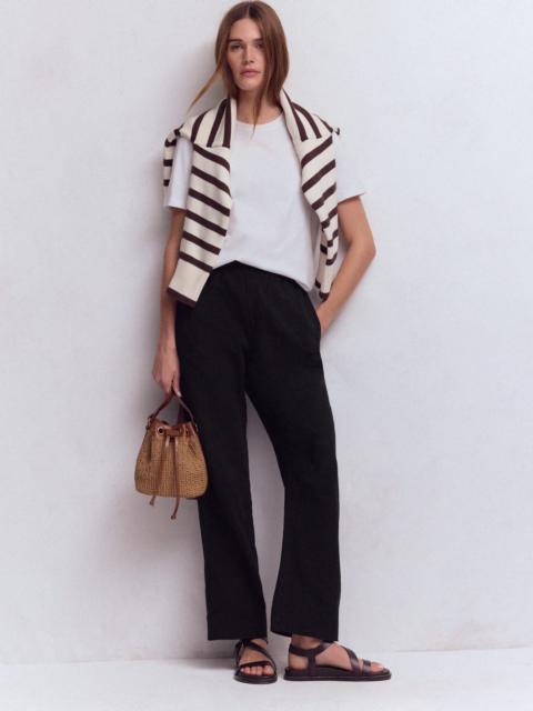 BODEN Pull-on Double Cloth Pants-Black