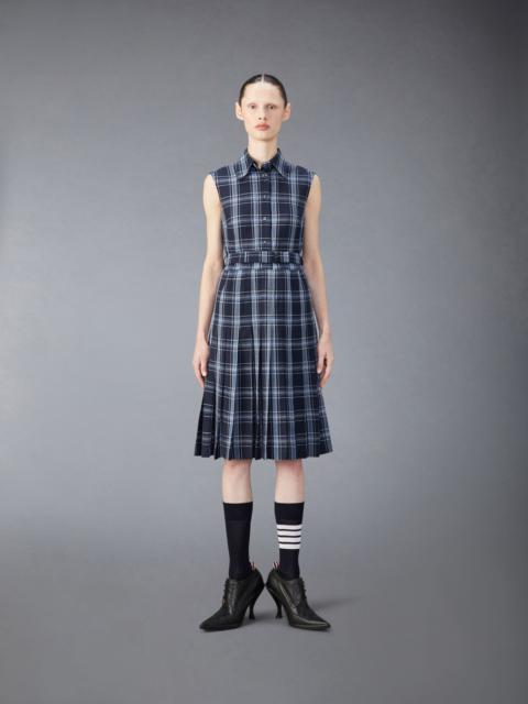 Thom Browne Wool Linen Midi Belted Dress