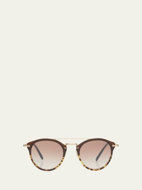Oliver Peoples Remick Filigree Acetate & Metal Aviator Sunglasses