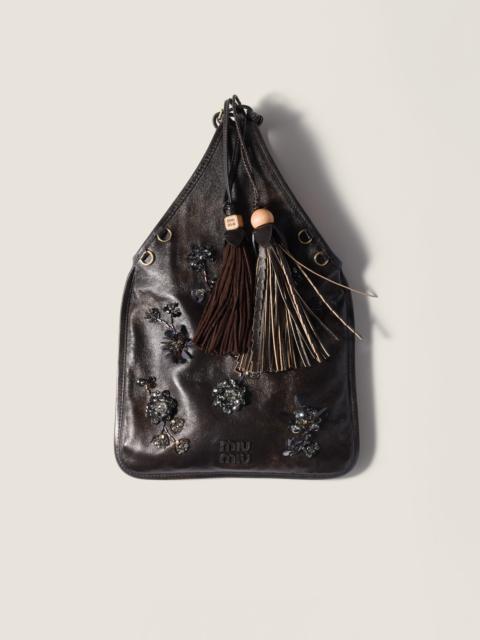 Miu Miu Embroidered nappa leather handbag