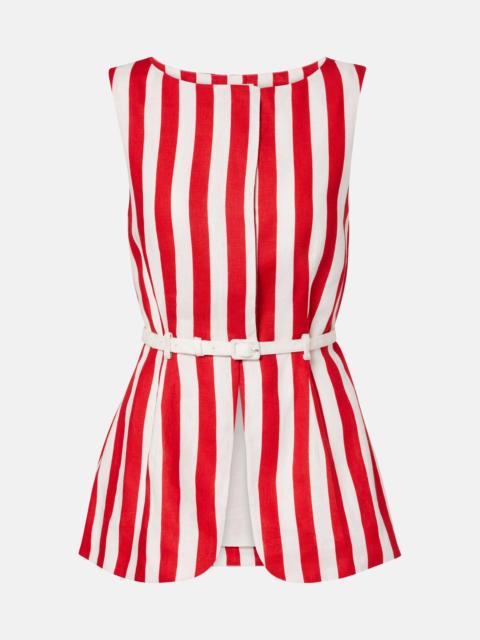 POSSE Pamela belted striped linen vest