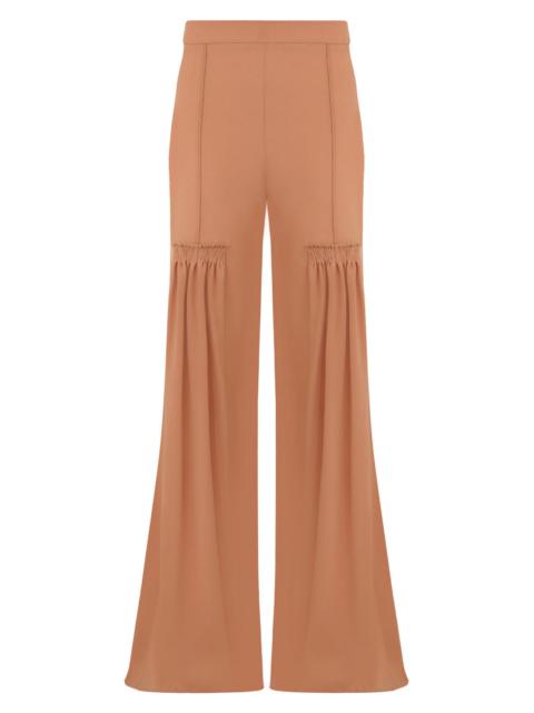 Chloé FLARED PANTS WITH FRONT PLEAT | SUNNY BROWN