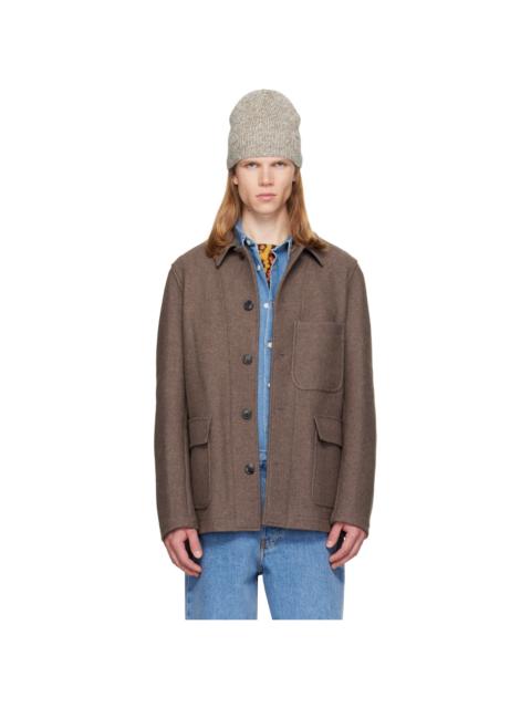 Dries Van Noten Taupe Wool Melton Jacket