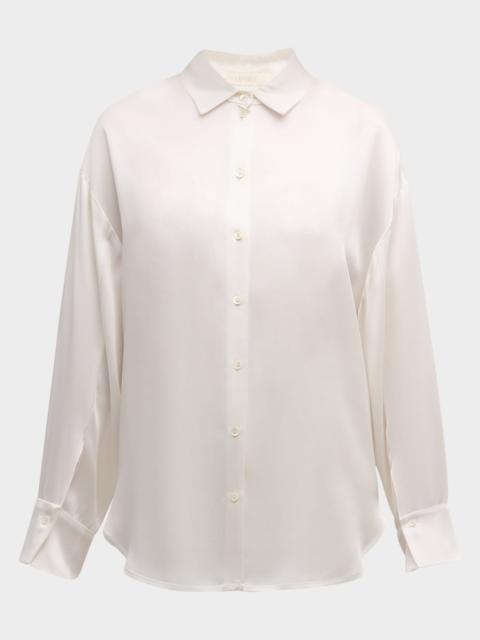 LAPOINTE Doubleface Multiway Satin Button-Down Shirt