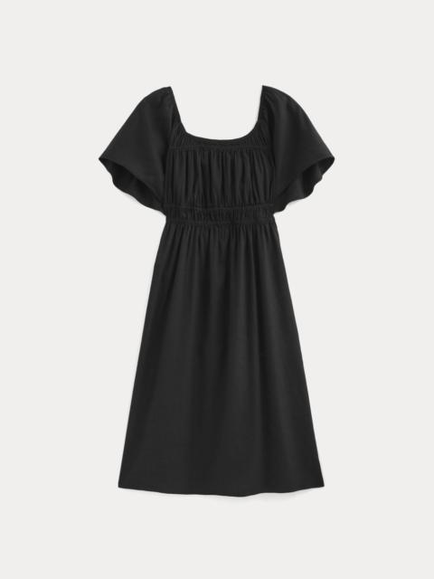 EVERLANE THE FLUTTER-SLEEVE DRESS IN STRETCH LINEN