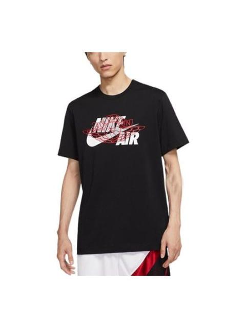 Jordan Air Jordan Alphabet Logo Pattern Printing Round Neck Casual Short Sleeve Black DN1445-010