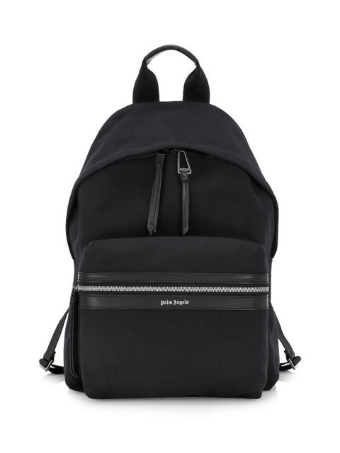 Palm Angels 로고 인쇄 가죽 배낭