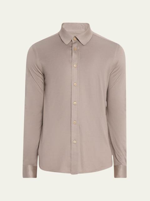 Brioni Men's Silk Pique Sport Shirt