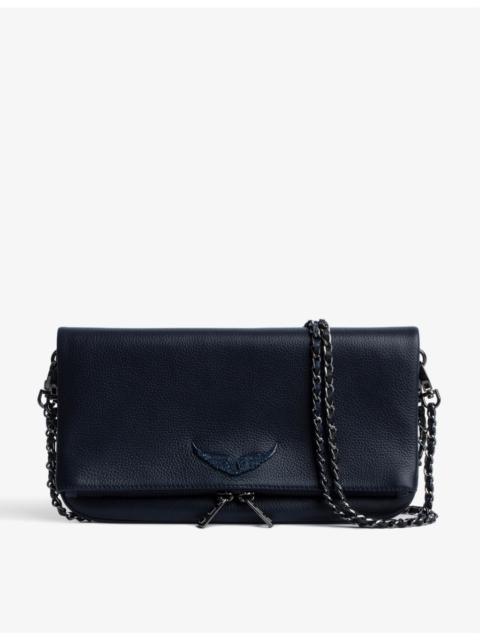 Zadig & Voltaire Rock grained leather clutch