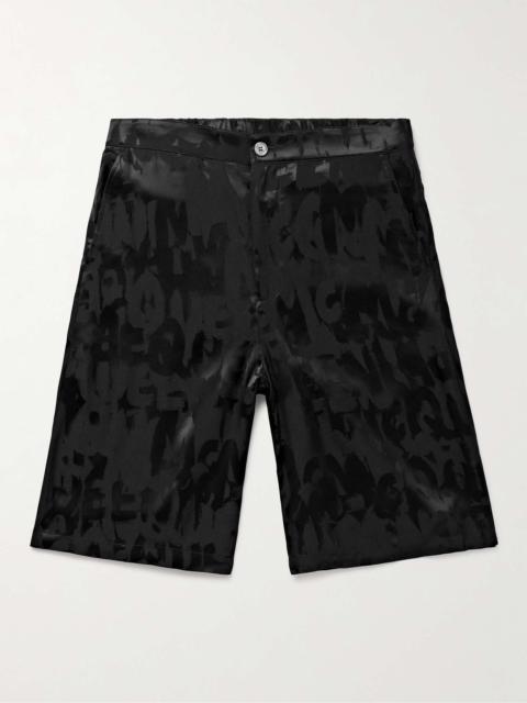 Straight-Leg Logo-Jacquard Satin Shorts