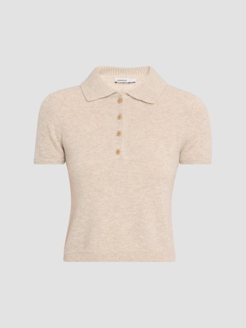 SIMKHAI Women's Twila Cashmere Polo Shirt - Ivory