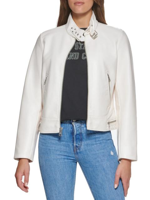 Women's Faux Leather Racer Jacket