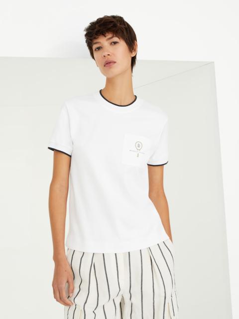 Brunello Cucinelli Cotton interlock t-shirt with tennis logo