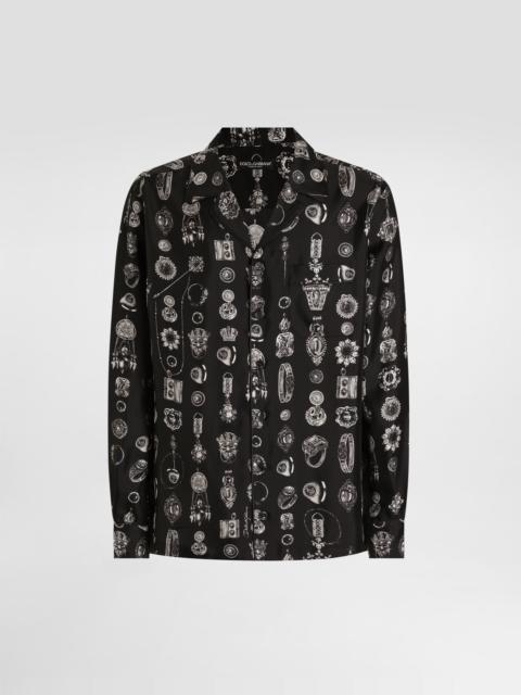 Dolce & Gabbana Jewel-print silk twill vanity shirt
