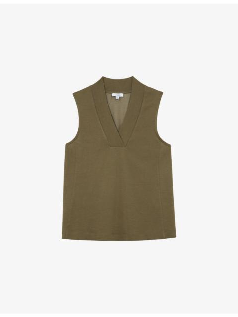 REISS Miley V-Neck Woven Vest Top