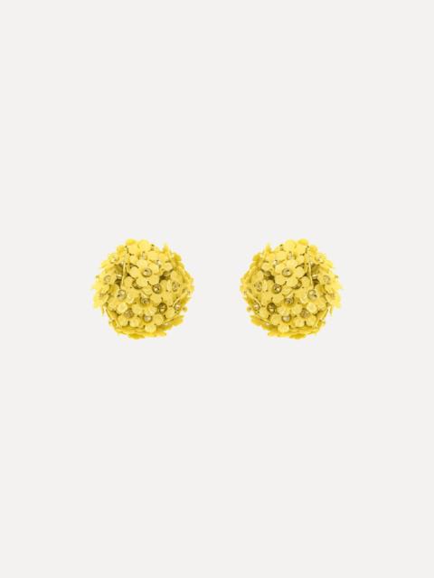 Oscar de la Renta FLOWER POMPOM SMALL EARRINGS