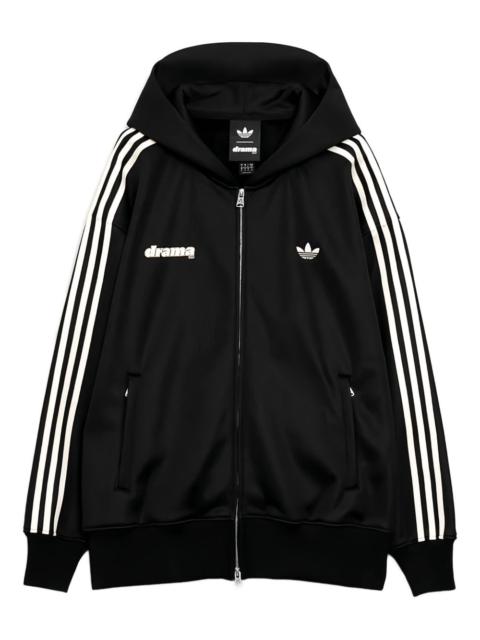 adidas zip up striped hood