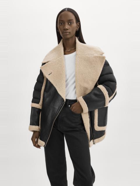 LAMARQUE LISA | Oversized Mixed Media Cocoon Jacket