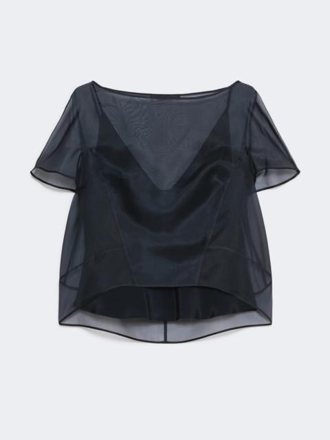 Max Mara MELA Boxy, silk organza blouse - ULTRAMARINE