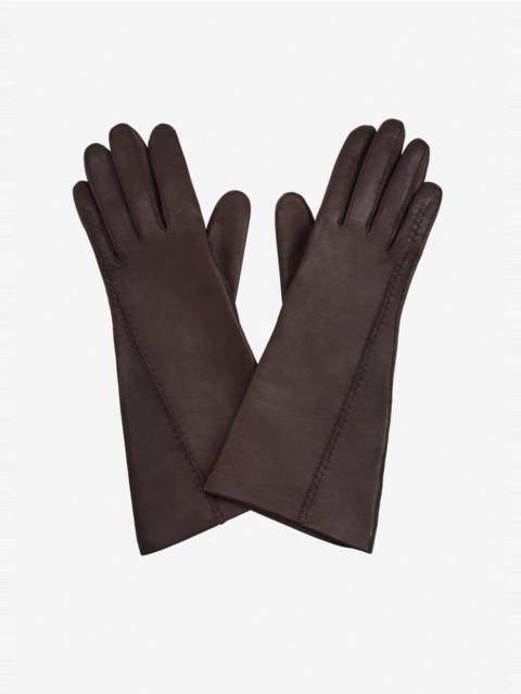MAGDA BUTRYM Mid-length leather gloves in brown