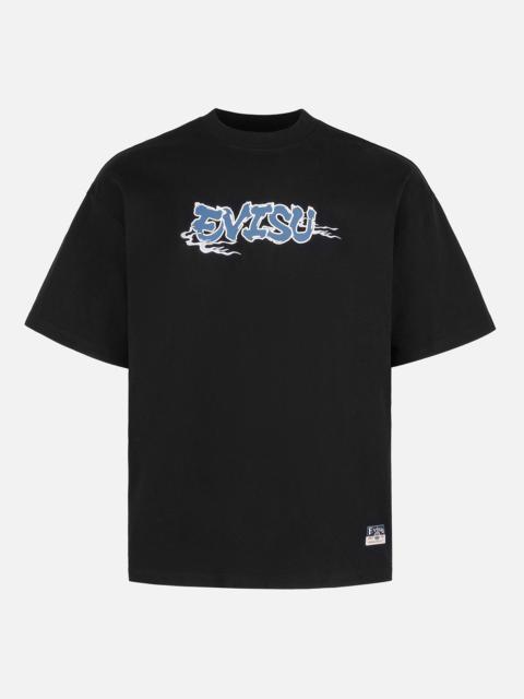 EVISU Logo and Ninja Daruma Daicock Print Loose Fit T-shirt