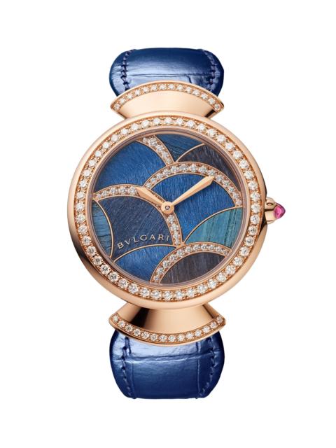 BVLGARI Women's Divas' Dream 18K Rose Gold & Blue Alligator Watch/33MM - Rose Gold
