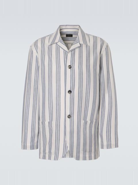 Brioni Striped cotton and linen blazer