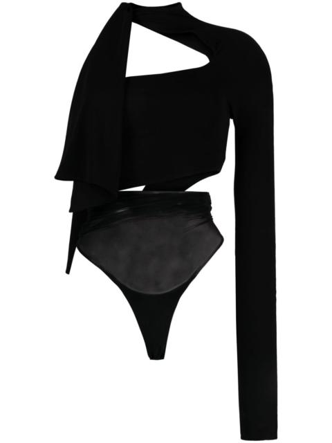 MUGLER cut-out one-shoulder bodysuit