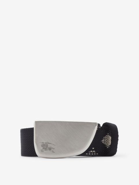 Burberry Check Webbing Shield Belt